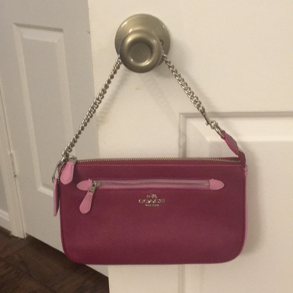 NWOT Coach Nolita pink colorblock leather purse